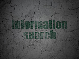 Image showing Information Search on grunge wall background