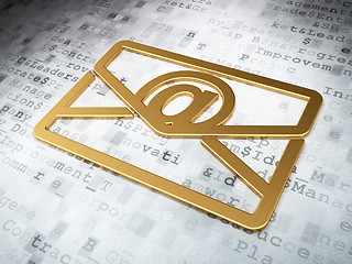 Image showing Finance concept: Golden Email on digital background