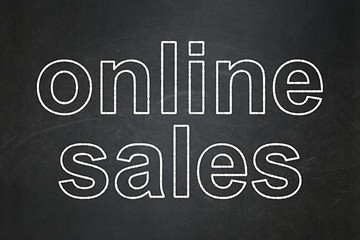 Image showing Marketing concept: Online Sales on chalkboard background