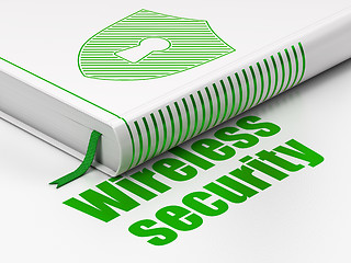 Image showing Book Shield With Keyhole, Wireless Security on white background