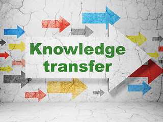 Image showing Education concept: arrow with Knowledge Transfer on grunge wall background