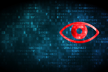 Image showing Security concept: Eye on digital background