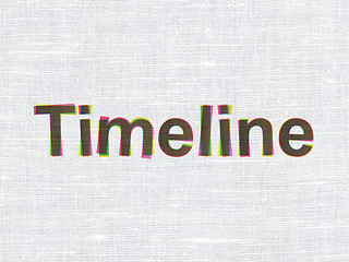 Image showing Time concept: Timeline on fabric texture background