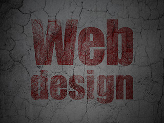 Image showing Web design concept: Web Design on grunge wall background