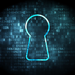Image showing Information concept: Keyhole on digital background