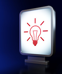 Image showing Finance concept: Light Bulb on billboard background