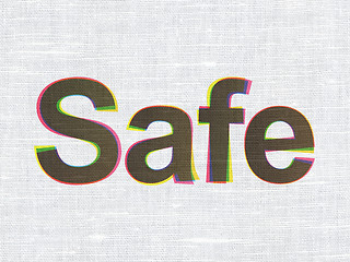 Image showing Protection concept: Safe on fabric texture background