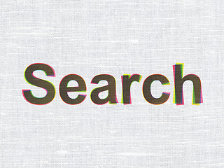 Image showing Web development concept: Search on fabric texture background