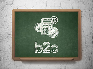 Image showing Business concept: Calculator and B2c on chalkboard background