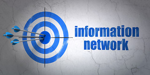 Image showing Target and Information Network on wall background