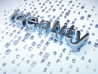 Image showing Security concept: Silver Identity on digital background