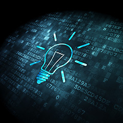 Image showing Business concept: Light Bulb on digital background