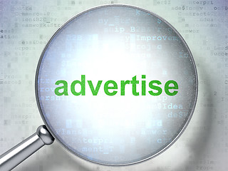 Image showing Advertising concept: Advertise with optical glass