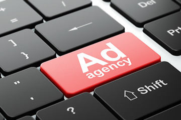 Image showing Marketing concept: Ad Agency on computer keyboard background