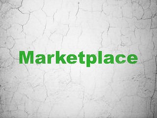 Image showing Marketing concept: Marketplace on wall background