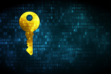 Image showing Security concept: Key on digital background