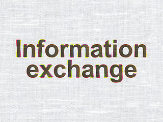 Image showing Data concept: Information Exchange on fabric texture background