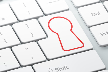 Image showing Information concept: Keyhole on computer keyboard background