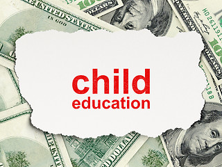 Image showing Child Education on Money background