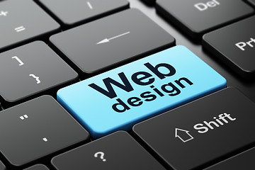 Image showing Web Design on computer keyboard background
