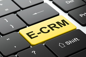 Image showing Finance concept: E-CRM on computer keyboard background