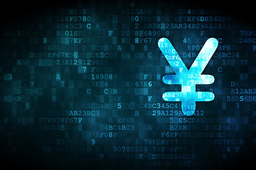 Image showing Currency concept: Yen on digital background