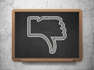 Image showing Social media concept: Thumb Down on chalkboard background