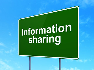 Image showing Information Sharing on road sign background