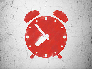 Image showing Time concept: Alarm Clock on wall background