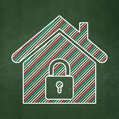 Image showing Protection concept: Home on chalkboard background