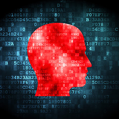 Image showing Information concept: Head on digital background