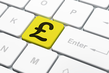 Image showing Currency concept: Pound on computer keyboard background