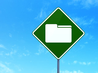 Image showing Business concept: Folder on road sign background