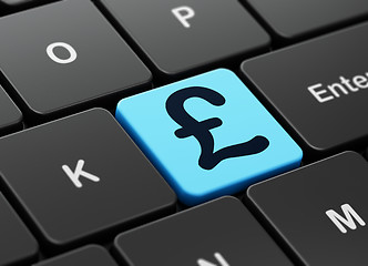 Image showing Currency concept: Pound on computer keyboard background