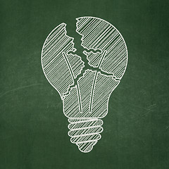 Image showing Business concept: Light Bulb on chalkboard background