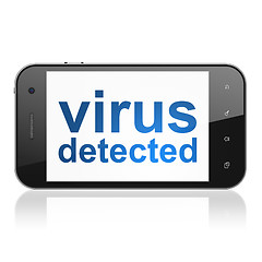 Image showing Safety concept: Virus Detected on smartphone