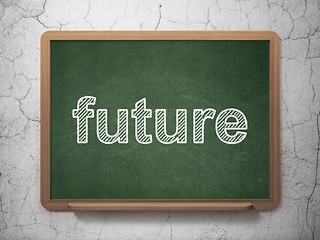 Image showing Time concept: Future on chalkboard background