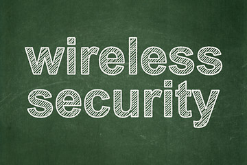 Image showing Safety concept: Wireless Security on chalkboard background