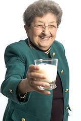 Image showing healthy woman with glass of milk