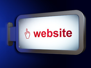 Image showing Web development concept: Website and Mouse Cursor on billboard background