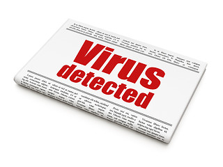 Image showing Protection concept: newspaper headline Virus Detected