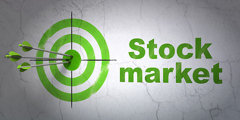 Image showing Business concept: target and Stock Market on wall background