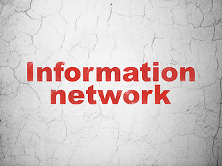 Image showing Information Network on wall background