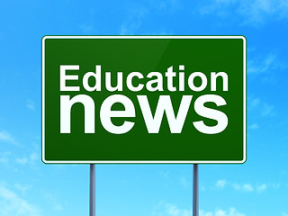 Image showing Education News on road sign background