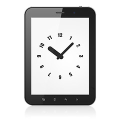 Image showing Time concept: Clock on tablet pc computer