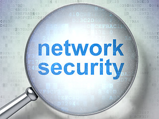 Image showing Protection concept: Network Security with optical glass