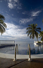 Image showing infinty pool caribbean sea