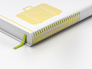 Image showing Tourism concept: closed book, Bag on white background