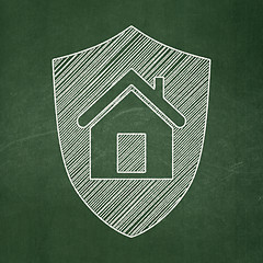 Image showing Finance concept: Shield on chalkboard background