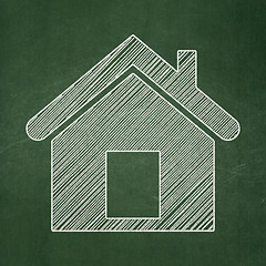 Image showing Privacy concept: Home on chalkboard background